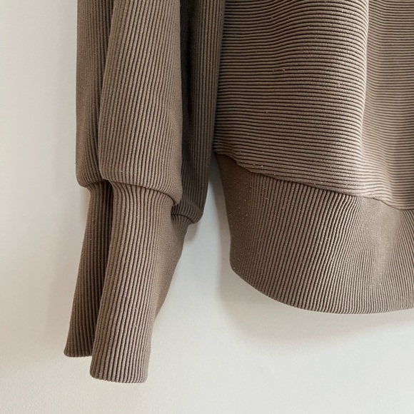 Varley Vine Half-Zip Ottoman Pullover in Stone Olive Beige Green, size L - Picture 7 of 14